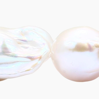 Isara white freshwater baroque pearl strand bracelet