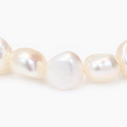 Calypso white freshwater pearl baroque strand bracelet