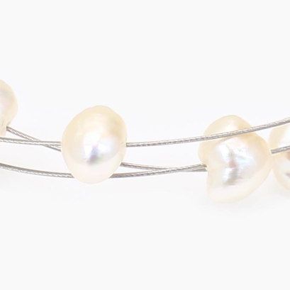Cordelia white keshi pearl bracelet