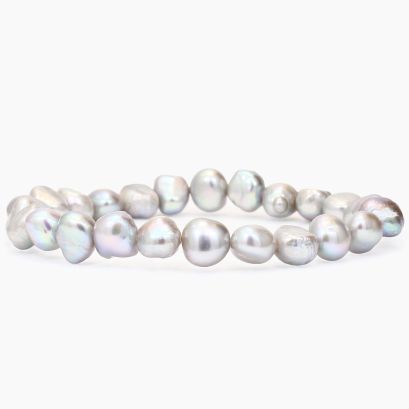 Nerissa grey freshwater pearl keshi strand bracelet