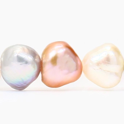 Nerissa rainbow freshwater pearl keshi strand bracelet