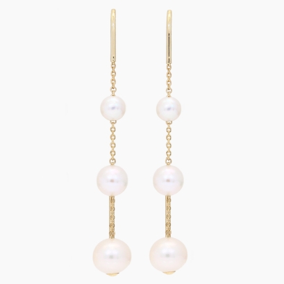 Haiti white freshwater pearl chain earrings