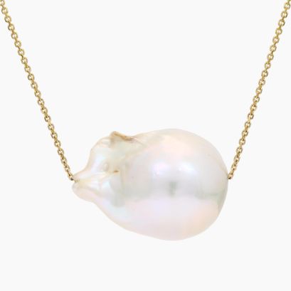 Sirena baroque freshwater white pearl necklace