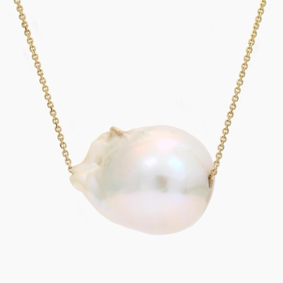 Sirena white freshwater baroque pearl necklace