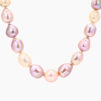 Elara freshwater pink pearl strand necklace