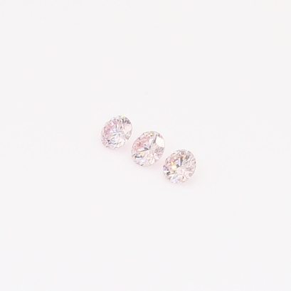 0.10 Total carat trio of round-cut FLP Argyle pink diamonds