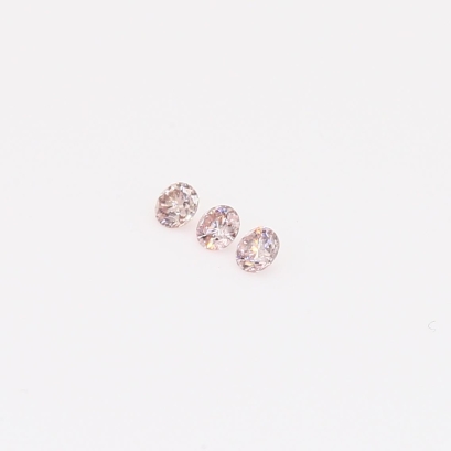 0.075 Total carat trio of round-cut FP Argyle pink diamonds