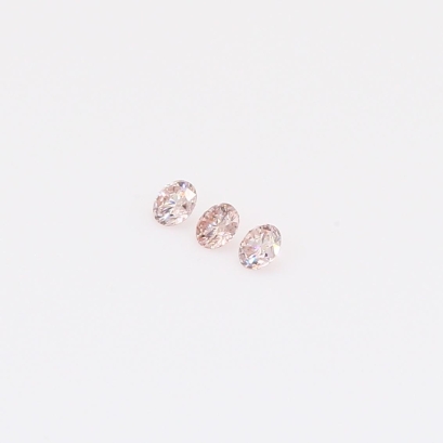 0.075 Total carat trio of round-cut FLP Argyle pink diamonds