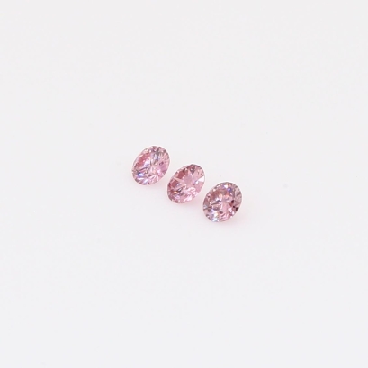 0.075 Total carat trio of round-cut FIPP Argyle pink diamonds