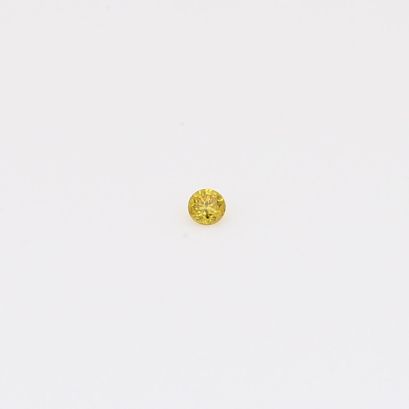 0.015 Carat round-cut fancy intense yellow diamond