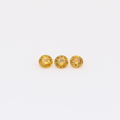0.09 Total carat trio of round-cut fancy intense orange diamonds