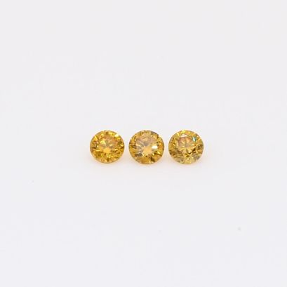 0.105 Total carat trio of round-cut fancy intense orange diamonds