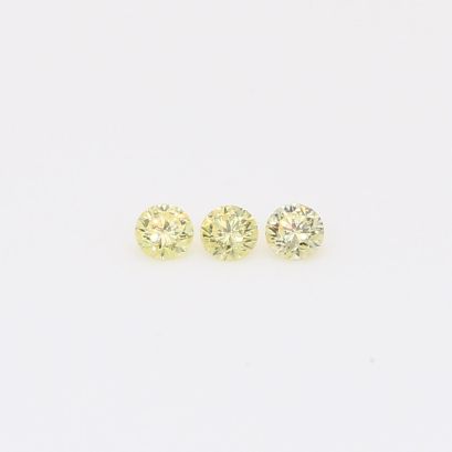 0.12 Total carat trio of round-cut fancy yellow diamonds