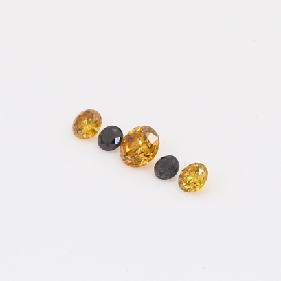 0.16 Total carat parcel of round-cut orange and black diamonds