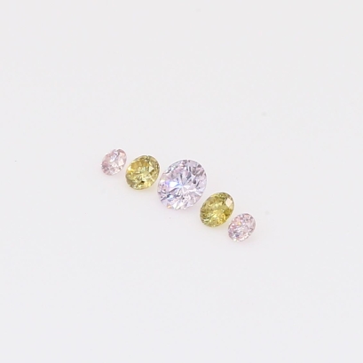 0.115 total carat parcel of round-cut rainbow diamonds