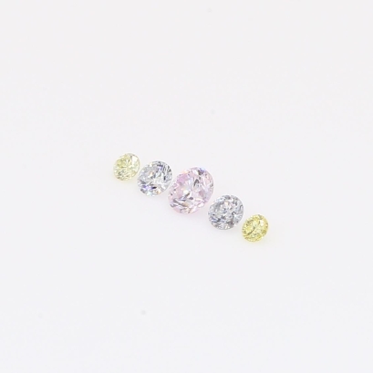0.085 total carat parcel of round-cut rainbow diamonds