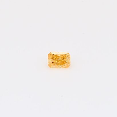 0.13 Carat radiant-cut fancy orange diamond