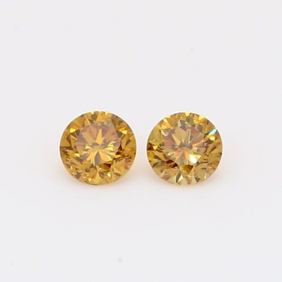 0.14 Carat brilliant-cut round fancy intense orange diamond