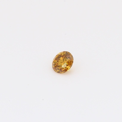 0.14 Carat brilliant-cut round fancy intense orange diamond