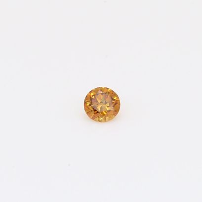 0.12 Carat brilliant-cut round fancy deep orange diamond