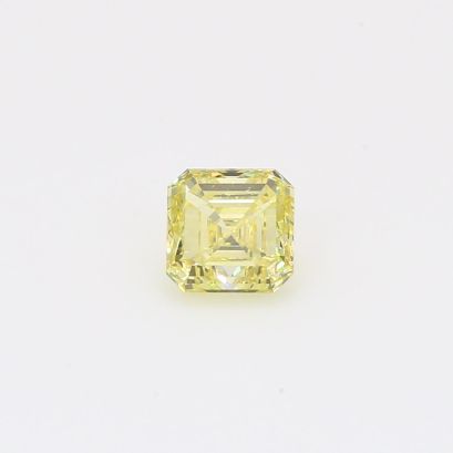 0.75 Carat asscher-cut fancy vivid green yellow diamond