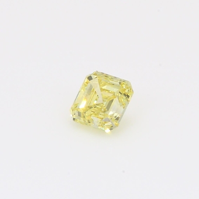 0.75 Carat asscher-cut fancy vivid green yellow diamond