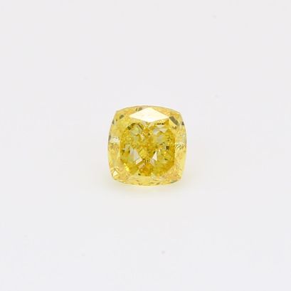 0.67 Carat cushion-cut fancy vivid yellow diamond