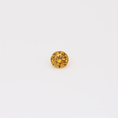 0.07 Carat round-cut fancy orange diamond