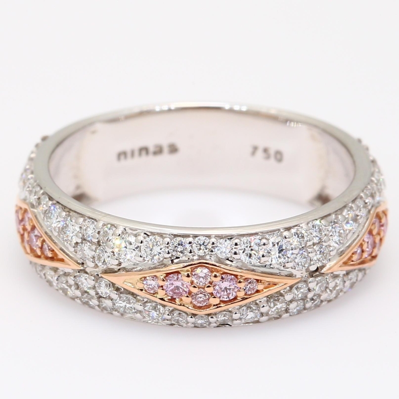 Evia Argyle pink and white diamond ring