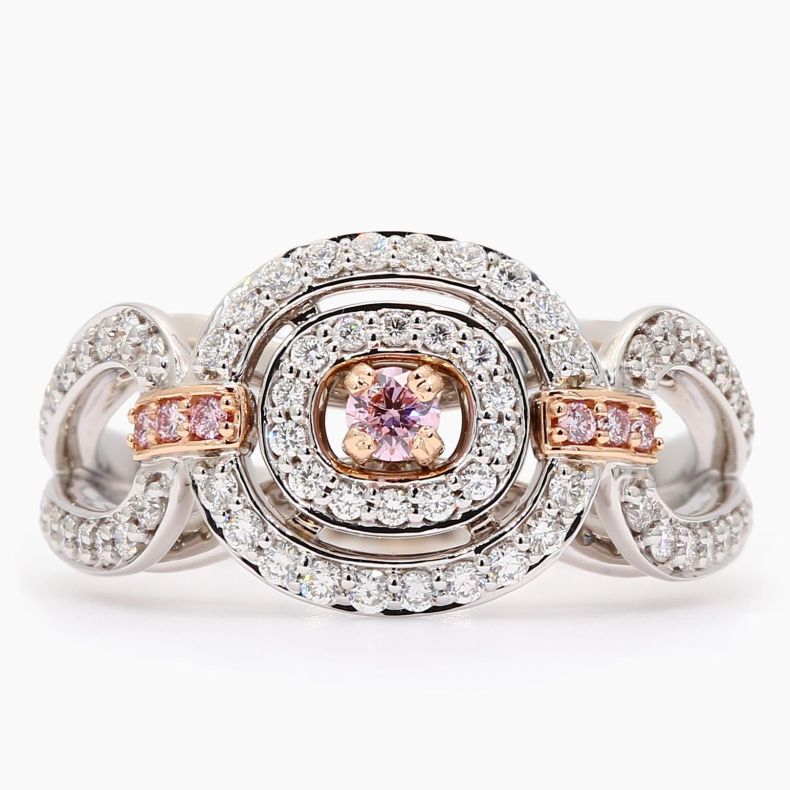 Babylon Argyle pink and white diamond dress ring