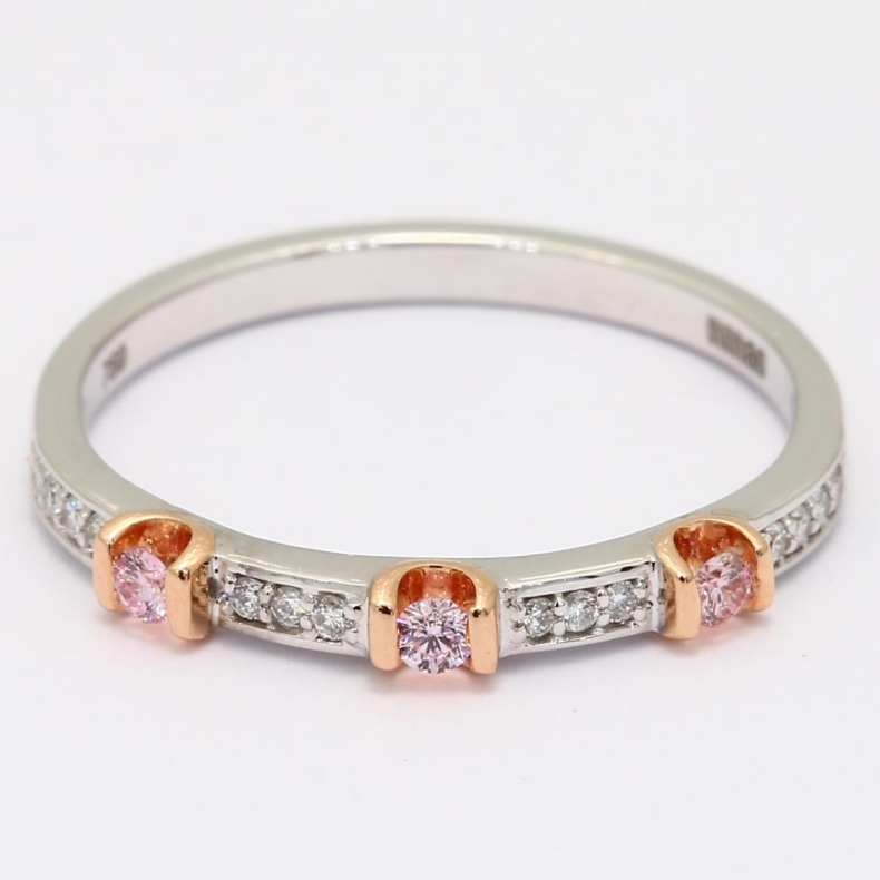 Trio Argyle pink and white diamond wedding ring