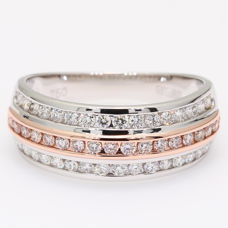 Valentina Argyle light pink champagne diamond band ring