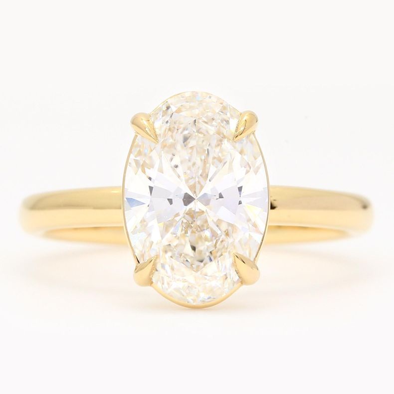 Lola 3.02 carat oval-cut white lab-grown solitaire diamond ring