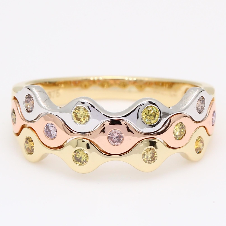 Volare rainbow diamond band ring