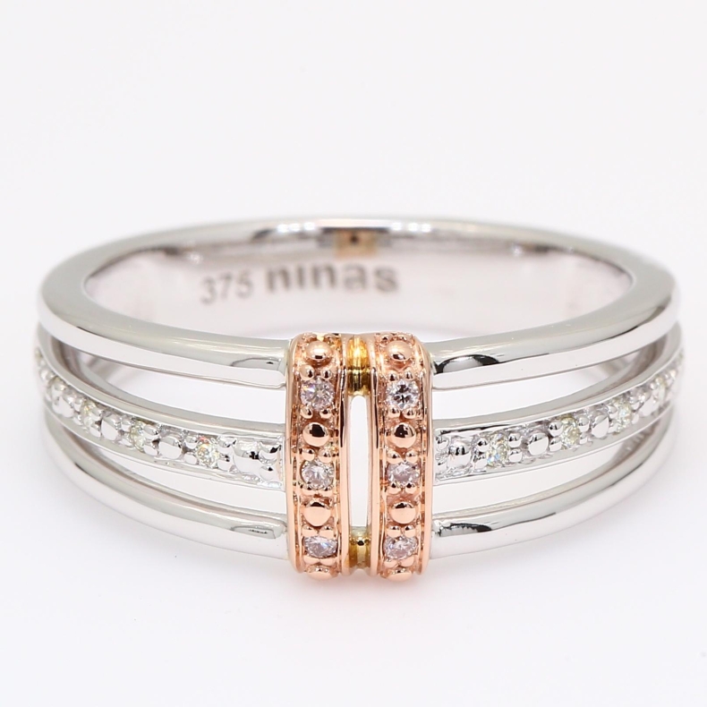 Francesca Argyle light pink champagne and white diamond dress ring