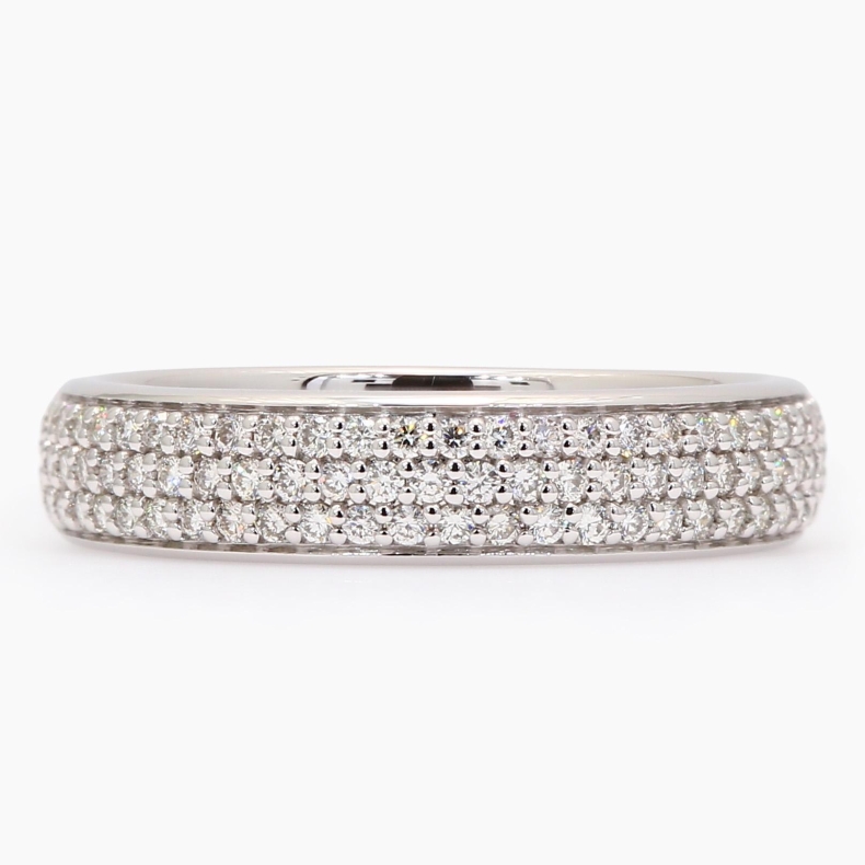 Sidra white diamond pave-set band
