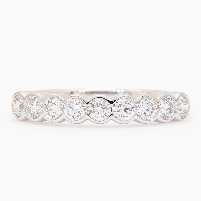 Muse white bezel-set diamond band