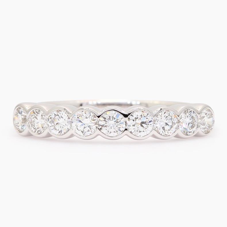 Muse white bezel-set diamond band