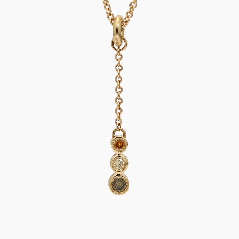 Cosmos rainbow diamond lariat drop necklace
