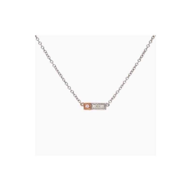 Manila Argyle light pink champagne and white diamond bar necklace