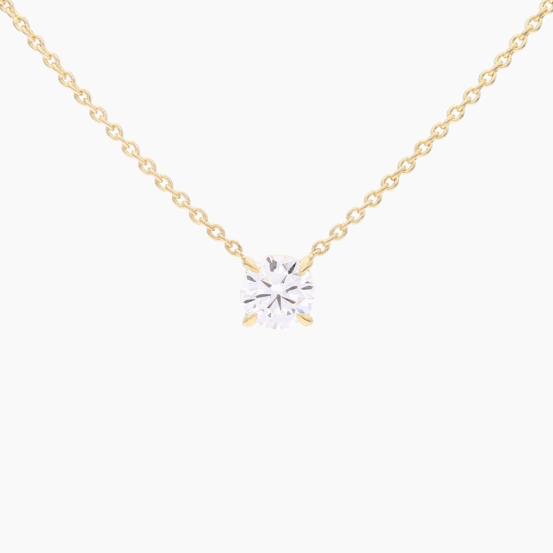 Lumi 0.55 carat round-cut white lab-grown claw-set solitaire diamond necklace
