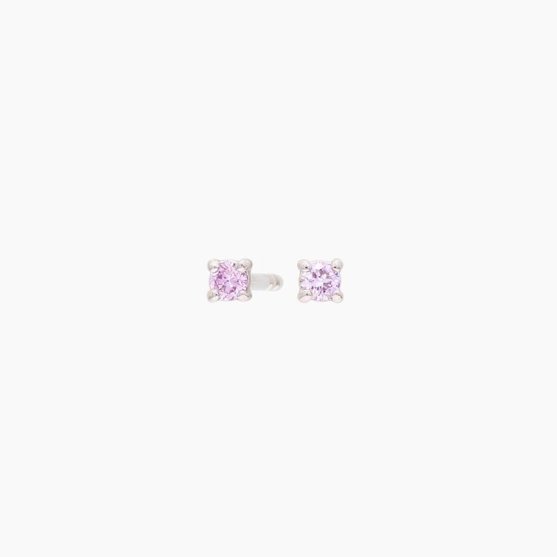 Sparkling 0.07 carat Fancy Purple diamond claw-set stud earrings