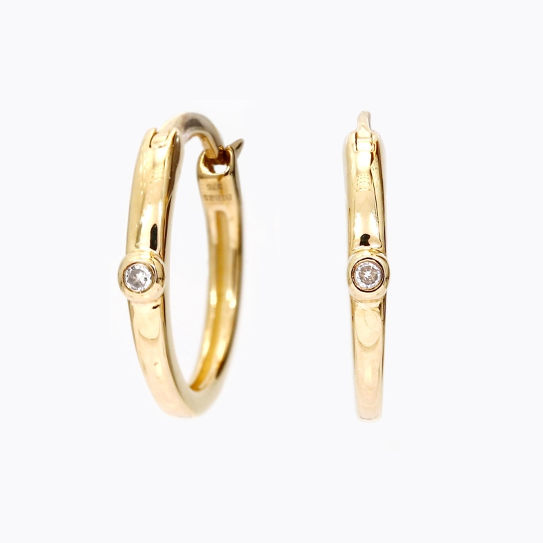 Noelle white diamond hoop earrings