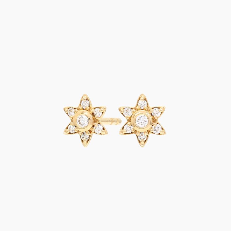 Twinkle white diamond halo stud earrings