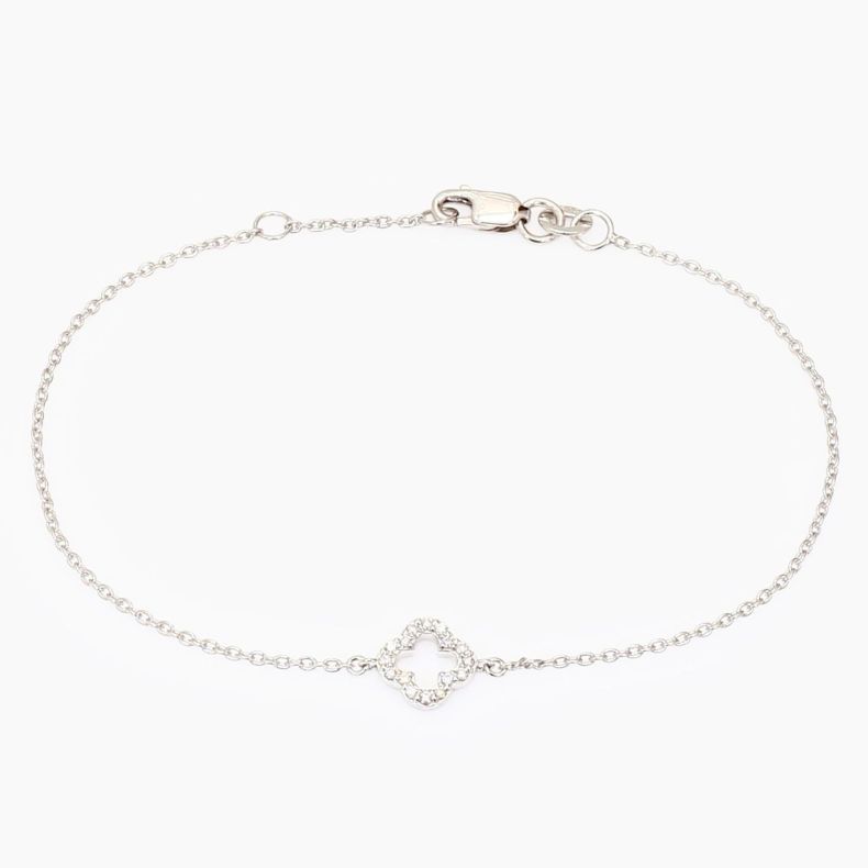 Clover white diamond bracelet