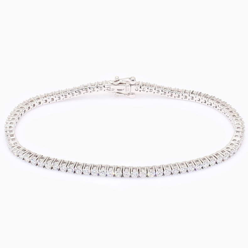 Lovelle 3.09 total carat white lab-grown diamond tennis bracelet