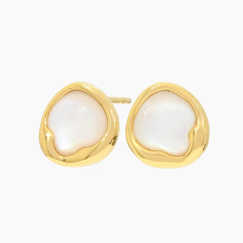 Cove white South Sea pearl oyster shell stud earrings