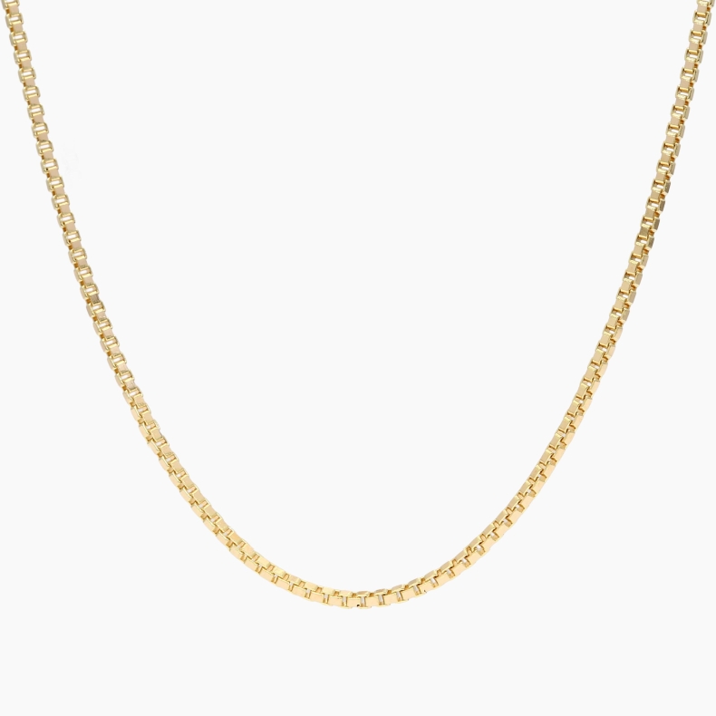 51cm 18 karat yellow gold venetian box chain
