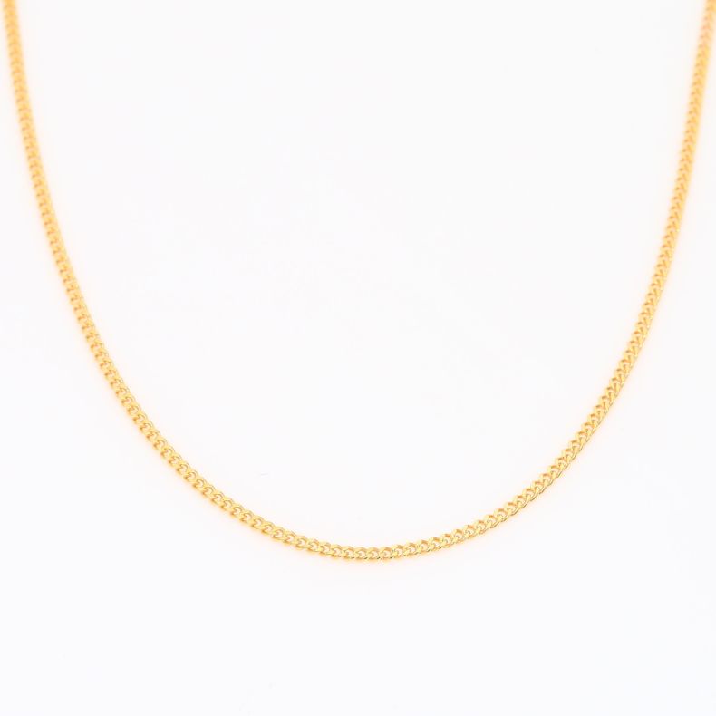 45cm 9 karat yellow gold diamond cut curb chain