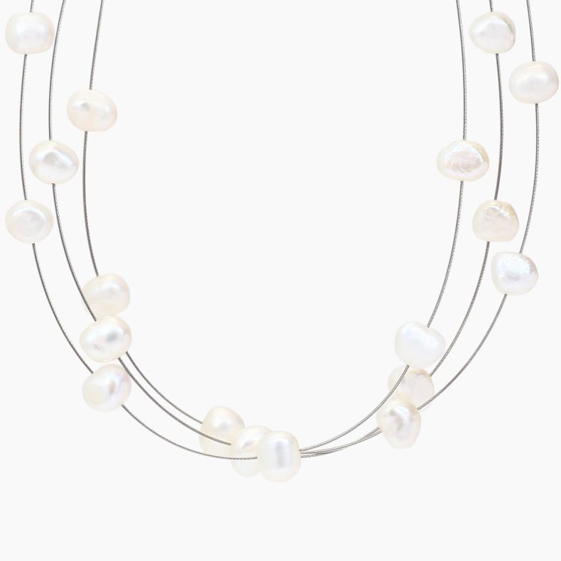 Cordelia keshi white freshwater pearl necklace